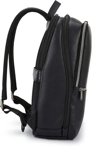 Vista 3 de Samsonite Mochila delgada clásica de cuero, Negro -, Mochila delgada clásica de cuero