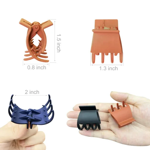 Vista 7 de Pinzas para el cabello para mujeres y niñas, pinzas antideslizantes de 1.3 pulgadas con acabado mate para peinar cabello fino y grueso (20 unidades)