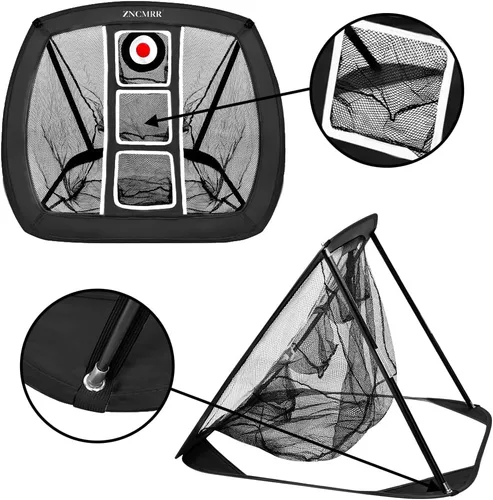Vista 5 de Red de Golf Pop Up para Chipping, Red de Objetivo de Golf para Interiores/Exteriores, Red Plegable Portátil para Golpear Golf con 15 Pelotas