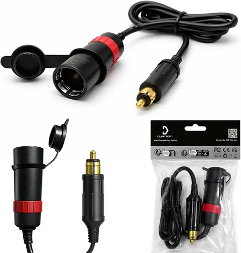 Vista 12 de Cliff Top Adaptador de Enchufe DIN Hella de Motocicleta a Toma de Encendedor de Cigarrillos – Convertidor de Cable de Extensión de 12V/24V
