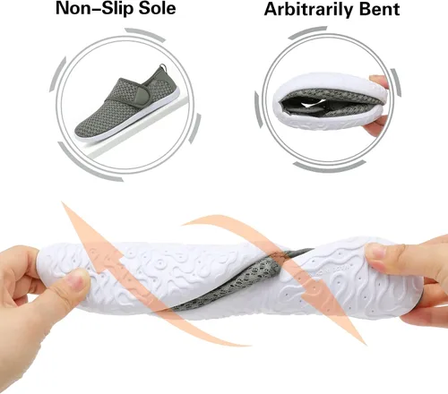 Vista 6 de Lisdwde Zapatos de agua antideslizantes para hombre y mujer, zapatos de natación, deportes de playa, secado rápido, zapatos de calcetín para mujeres
