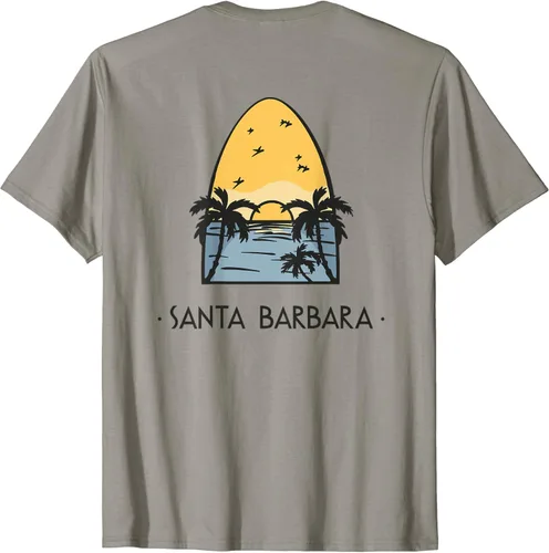 Vista 2 de Santa Bárbara Vintage Surf Camiseta