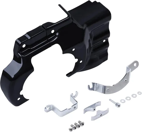 Vista 5 de TCT-MOTORPARTS Cubierta de interfaz de transmisión de motor negra para Harley Softail Deluxe FXST FXSTC 2007-2017