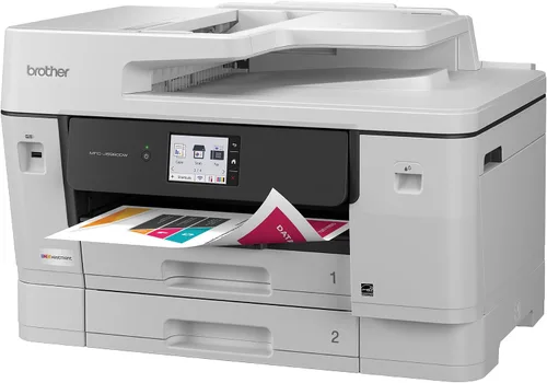 Vista 2 de Brother INKvestment 6960 Impresora inalámbrica de inyección de tinta a color todo en uno con capacidades de 11 x 17 pulgadas y pantalla táctil a