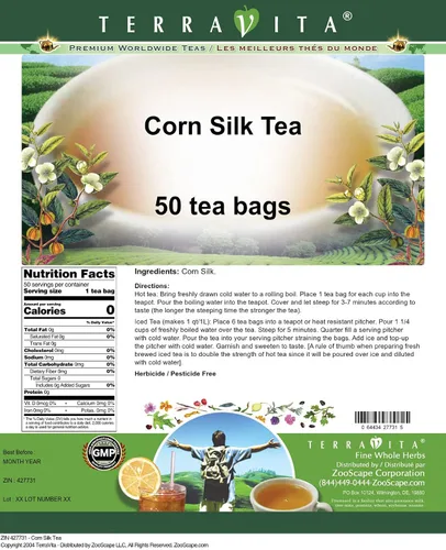 Vista 2 de Té de seda de maíz (50 bolsitas de té, ZIN: 427731)