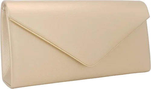 Vista 2 de Bolso de mano de cuero vegano con sobre clásico elegante bolso de noche plegable