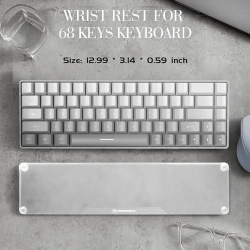 Vista 4 de Reposamuñecas acrílico para teclado profesional - Teclado compacto 60% - Teclados mecánicos Reposamanos ergonómico para teclado de computadora, base