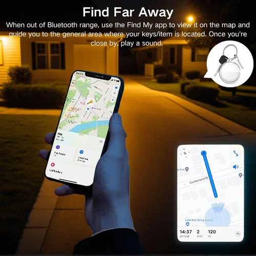 Vista 5 de Rastreador inteligente Rastreador de equipaje Bluetooth funciona con Apple Find My (requiere iOS), buscador de llaves y localizador de artículos