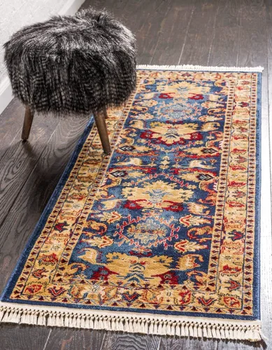 Vista 16 de Unique Loom District Collection - Alfombra geométrica de granja, rústica, con bordes, (4 pies x 6 pies, rectangular, azul/beige)