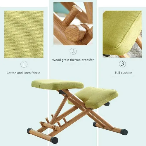 Vista 5 de Silla ortopédica Silla arrodillada Silla de computadora Home Lift Leisure Chair Silla de oficina Silla de aprendizaje (gris)