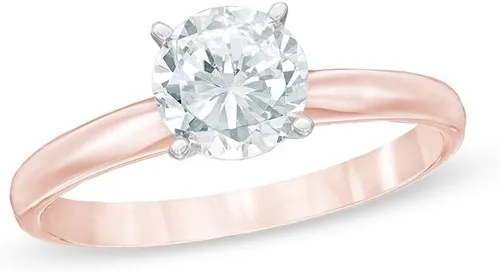 Vista 3 de Anillo de compromiso con cuatro puntas con certificación IGI en oro blanco de 14 quilates para mujer, con certificación IGI
