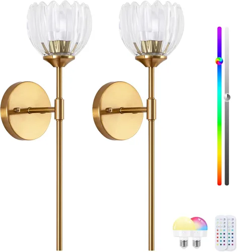 Vista 12 de Apliques de pared inalámbricos vintage que funcionan con pilas, luces de pared de latón antiguo con batería recargable, lámpara de pasillo de lujo