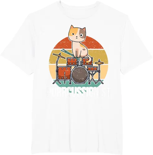 Vista 13 de Funny Percussion Drummer Drumming Drums Saying I Kitten Cat Camiseta, Negro, S