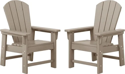 Vista 19 de WestinTrends Malibu Kids - Silla de patio de plástico HDPE Adirondack para exteriores, color negro