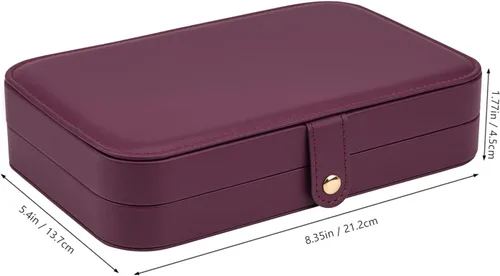 Vista 5 de V-LAFUY Organizador de viaje de joyería caja de joyería de viaje portátil pequeño estuche de joyería de viaje con espejo caja de joyería pequeña
