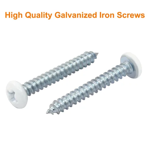 Vista 3 de 120 piezas de tornillos de cabeza plana blancos #6 x 1, tornillos autorroscantes Phillips para chapa metálica para madera