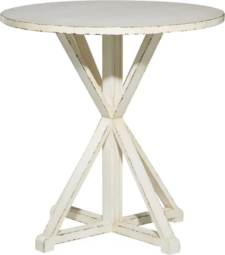 Vista 7 de Deco 79 Mesa auxiliar de madera para mesa auxiliar, mesa auxiliar de 29 x 29 x 31 pulgadas, color blanco