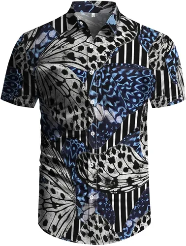 Vista 45 de RPOVIG Conjunto de playa a juego con camisas y pantalones cortos para hombre, ropa floral hawaiana para festival, conjuntos de 2 piezas con sombrero