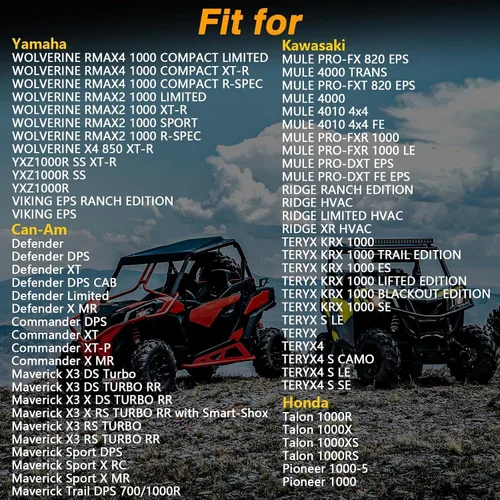 Vista 3 de EVRBUL Cubierta UTV de 126 pulgadas de largo x 69 pulgadas de ancho x 68 pulgadas de alto, impermeable, resistente, 420D, para exteriores