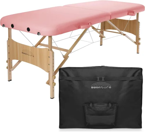 Vista 13 de Saloniture Mesa de masaje plegable portátil básica - Negro