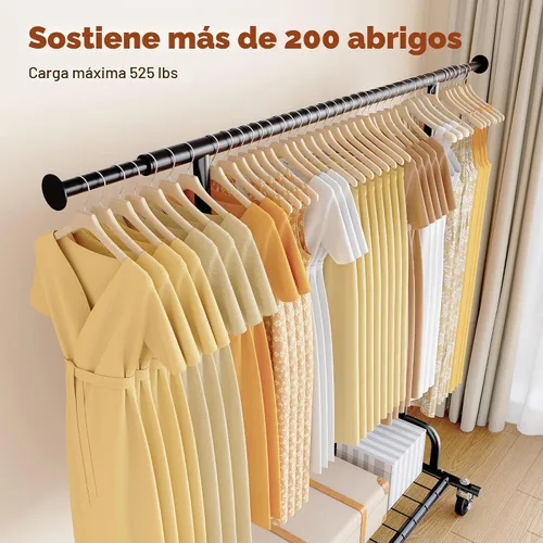 Vista 3 de HOKEEPER Perchero de Ropa Plegable Perchero de Ropa Plegable Capacidad 525 LBS Percheros de Ropa con Ruedas Resistente Perchero Rodante para Colgar