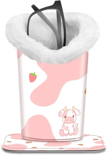 Vista 7 de Fintie Soporte para anteojos forrado de felpa con base magnética, estuche de cuero vegano prémium para lentes