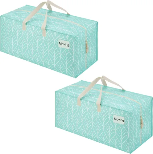 Vista 54 de VENO Paquete de 2 bolsas de mudanza, correas de mochila, mudanza, cajas de almacenamiento universitario, con tapas, resistentes, extragrandes, asas