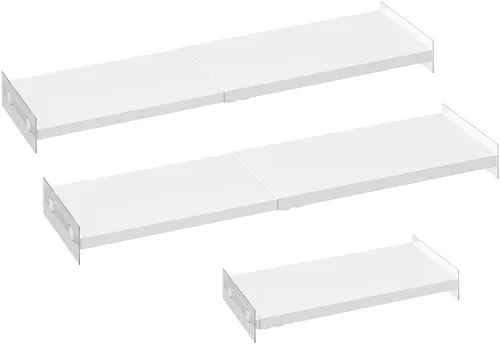 Vista 10 de Organizador de estantes de armario, divisor de estante de tensión de gabinete expandible, de metal resistente, separador de estantes para armario
