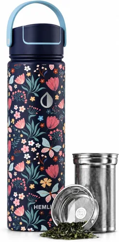 Vista 11 de Vaso de viaje con infusor de té con forro de cerámica de 32 onzas, infusor de acero inoxidable de micromalla, interior de cerámica de sabor puro
