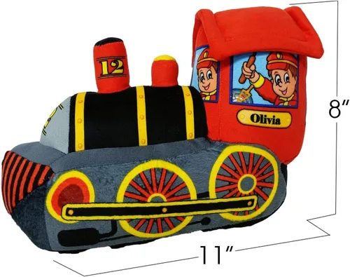 Vista 4 de ArtCreativity Tren de felpa acogedor de 11 pulgadas para niños, juguete de almohada de tren suave y tierno, bonita decoración de guardería, premio