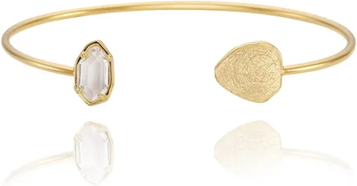 Vista 62 de OZEL - Pulseras para mujer, chapados en oro real de 18 quilates, pulseras de oro de cristal colorido para regalos