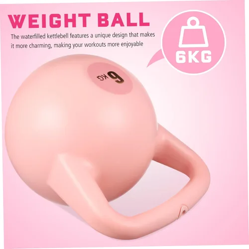 Vista 3 de SUPVOX Pesa rusa rellena de agua, peso de polietileno rosa para entrenamiento de fuerza y entrenamientos de gimnasio, equipo de ejercicio de agarre