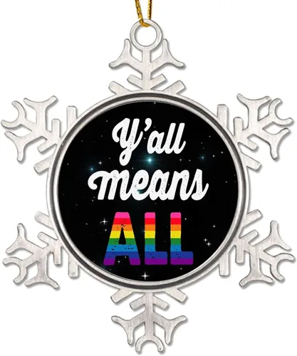 Vista 10 de We Rise Together LGBTQ - Adorno colgante para árbol de Navidad, Pansexual, transgénero, LGBTQ, arco iris gay, decoración de árbol de Navidad