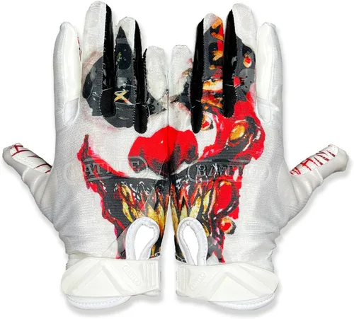 Vista 42 de Battle Sports - Guantes de fútbol americano para receptor abierto con dorso de mano, ultraadherentes y con agarre, antideslizantes, para adultos