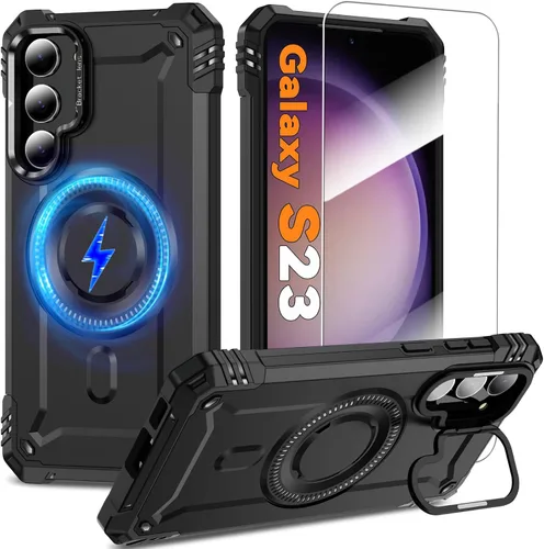 Vista 55 de Funda magnética para Samsung Galaxy S25+ Plus/Galaxy S24+ Plus [Soporte de anillo de cámara integrado] [Protector de pantalla]