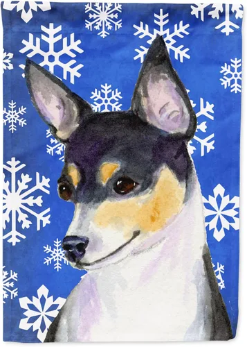 Vista 26 de Caroline's Treasures SC9374GF Bulldog English Snow flakes Holiday Garden Flag Buzón Bandera decorativa para patio exterior, patio, obras de arte
