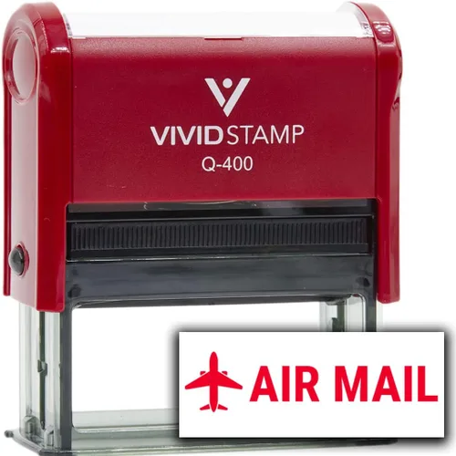 Vista 11 de Vivid Stamp AIR MAIL Sellos de goma autoentintados (tinta negra) - Q-300 Negro