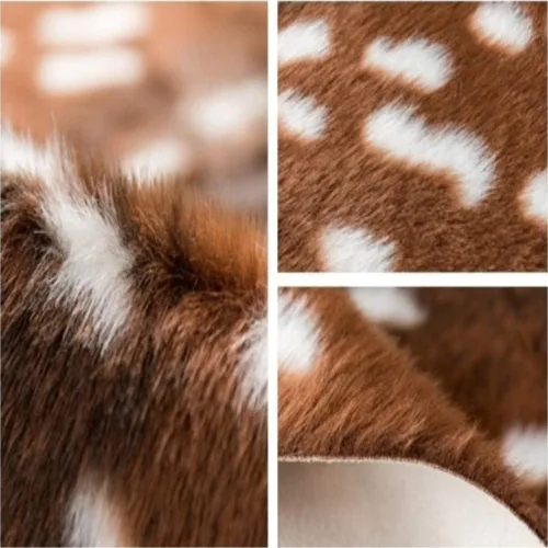 Vista 7 de Deer Rug - Tapete de piel de vaca sintética con estampado de ciervos Sika para sala de estar (6.1 x 5 pies)
