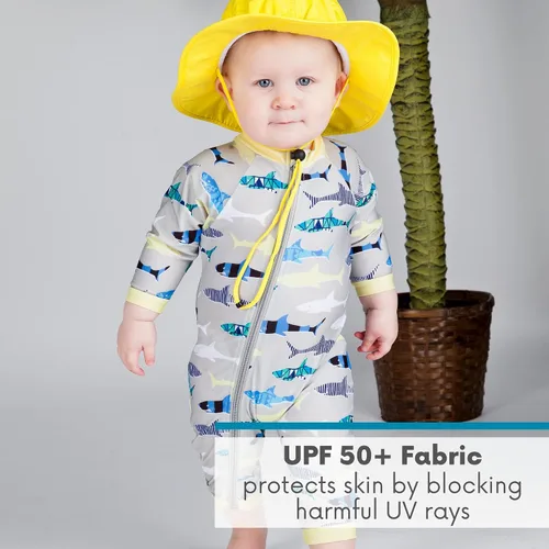 Vista 3 de SwimZip - Traje de baño de manga larga para niño, con protección UPF 50+