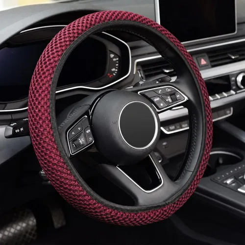 Vista 9 de KAFEEK Funda elástica para volante, universal de 15 pulgadas, color beige