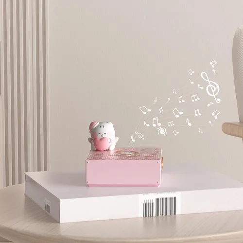 Vista 3 de ICARER - Altavoz pequeño inalámbrico, altavoz Bluetooth de animales Kawaii con tiempo de reproducción de 20 horas y tarjeta TF, caja de música