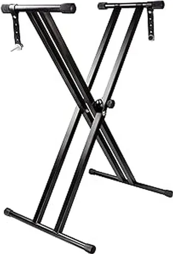 Vista 13 de RockJam Xfinity - Soporte para teclado de piano de alta resistencia, doble X, premontado, infinitamente ajustable con correas de bloqueo