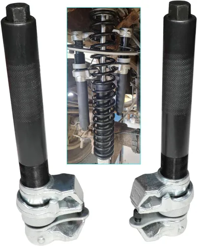 Vista 2 de DPTOOL Herramienta de compresor de resorte automotriz, 2 piezas de alta resistencia, compresores de resorte helicoidal, herramienta con soporte