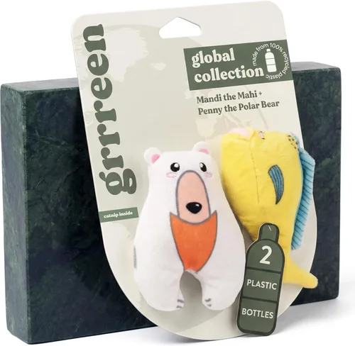 Vista 6 de Juguetes para gatos Juguete de peluche de animales terrestres (paquete de 5 unidades) Juguetes para gatos de interior Juguete ecológico hecho
