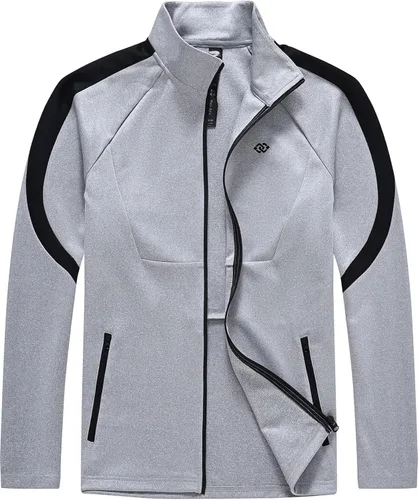 Vista 2 de MoFiz Chándal deportivo para hombre, 2 piezas, chaqueta con cremallera completa, pantalón de manga larga, casual, para correr, gimnasio