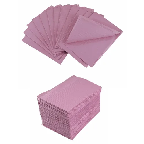 Vista 9 de Baberos dentales negros desechables de 13 x 18 pulgadas, 125 unidades, 3 capas, impermeables, para tatuajes, 125 unidades por bolsa, 1 bolsa, suave