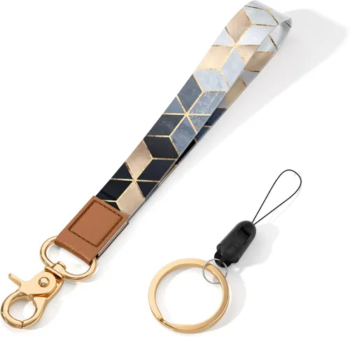 Vista 16 de Cordón de muñeca para llaves, lindo cordón de correa de muñeca, soportes para llavero, llavero de pulsera, correas de muñeca para llaves Flor negra