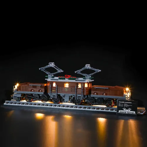 Vista 5 de GEAMENT Kit de luz LED compatible con locomotora de cocodrilo LEGO - Juego de iluminación para modelo de construcción Creator 10277