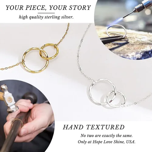 Vista 5 de HOPE LOVE SHINE Sympathy Gift for Loss of Loved One - Remembrance, Bereavement, Memorial Necklace, Jewelry 16+2", 14k Gold Plated Sterling Silver