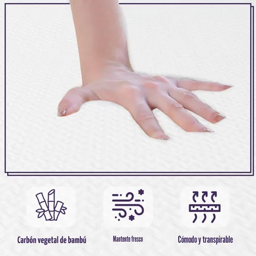 Vista 7 de PayLessHere Colchón de espuma viscoelástica de 5 pulgadas, colchón con infusión de carbón de bambú de gel de enfriamiento, colchones de firmeza